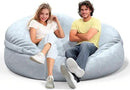 Bean Bag Chair for Adults 4FT,Soft Removable Cover for Teens/Girls Bedroom,Fluffy Giant Round Floor Beanbag Lounger Chairs (No Filler,Light Gray) by CozyNest Decor