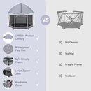 Pamo Babe Baby Playpen with Sun Protection Canopy - Indoor & Outdoor Play Yard for Babies and Toddlers - Baby Tent with Zipper Door by TinyTreasures Baby Boutique