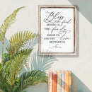Christian Wooden Wall Sign, Dining Room Decors, Farmhouse Decor for Kitchen, Rustic Home Decor, Framed Wall Plaque Sign 15 * 11.5 inches, Bless the Food Before Us by CozyNest Decor