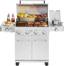 Monument Grills Larger 4+2 Burner Propane Gas Grills Stainless Steel Cabinet Style with Side & Side Sear Burners, Built-In Thermometer, and Knob Controls by GreenHaven Gardens
