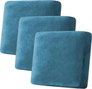 H.VERSAILTEX Velvet Stretch Couch Cushion Cover Plush Cushion Slipcover for Chair Loveseat Sofa Cushion Furniture Protector Seat Cushion Sofa Cover (3 Piece XL Sofa Cushion Covers, Peacock Blue) by CozyNest Decor