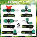 32Pcs 1/2 Inch Tubing Drip Irrigation Fittings Kit, 1/2 ID x 0.6-0.63 OD 16 mm Drip Line Barbed Locked Nut Connectors - 4 Switch Valves, 8 Tees, 8 Couplings, 4 Elbows, 4 Ends, 4 Adapters by GreenHaven Gardens