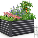 Quictent Galvanized Raised Garden Bed 4x3x2ft Tall Garden Bed Extra Height 22.4" Hold 24cft Soil Outdoor Heightened Planter Box for Deep Root Vegetables Herbs Tomato Cage Included, Dark Grey by GreenHaven Gardens