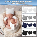 Cuffbow 4 Pcs Preemie Hats Mittens and Socks Set Preemie Mittens Warm Terry Socks for Baby by TinyTreasures Baby Boutique