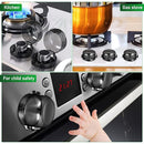 5pcs Stove Knob Cover: 3.5in Child Proofing Cover Knob Easy Install for Kitchen Stove Locks Door Child Proof Clear Plastic Black by TinyTreasures Baby Boutique