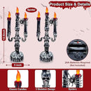 TURNMEON 2 Pack Halloween Candles Halloween Decorations LED Flame Less Candelabra 3-Flickering Lamp Light Up Battery Operated Candles Holder Spider Decor Indoor Table Home Haunted Party by CozyNest Decor
