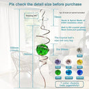 Fonmy Gazing Ball Spiral Tail -Decorative Wind Spinner Sun Catcher Rainbow Maker 11 inch Tail and 2 inch Green Crystal Orb. Indoor Outdoor Garden Decoration -13 inch Height by GreenHaven Gardens