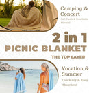 2 in 1 Extra Large 80"* 80" Rug Picnic Waterproof Outdoor Beach Blanket Foldable Camping Mat Car Travel Necessities Mountaineering Essentials Camper Accessories Backpacking Gear Trip Supplies by TinyTreasures Baby Boutique