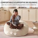 Bean Bag Chair 3Ft, Memory Foam Filled, Large Beanbag Chairs for Adults and Teens, Soft Sofa with Removable Flannel Cover, Round Couch for Living Room Bedroom College Dorm (Apricot, 3FT-36×36"×24") by CozyNest Decor