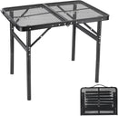 Camping Table Grill 4 Height Adjustable Small Folding 2FT Foldable Picnic Portable Grill Stand Mesh Outdoor Beach BBQ RV Black by GreenHaven Gardens