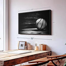 ElephantStock Basketball Wall Art - Horizontal Framed Canvas - 1-Piece Hallway Wall Decor - Photography sports Canvas Print - Black and Gray Decor for Wall - 31" X 21" by CozyNest Decor