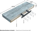 Sorbus Floating Shelves - 2 Pack 24 X 9 Inch Rustic Blue Wall Shelves for Bedroom, Kitchen, Living Room, Bathroom Shelves, Home Decor - Extra Long Floating Shelf for Trophy, Books Frames, Toilet Paper by CozyNest Decor