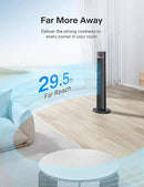PELONIS 40 inch Bladeless Tower Fan for Bedroom, Standing Fan with Remote Control, 26ft/s, 90° Oscillation, 3 Speed Settings, 27 Db, 3 Modes, 15-Hour Timer, LED Display, Fan that Blows Cold Air, Grey by CozyNest Decor