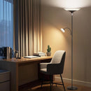 Upgraded 2-in-1 Torchiere Floor Lamp, Dimmable Standing Lamp with Remote&Touch Control, 34W Brightness Adjustable Floor Reading Light, Black Modern Corner Lamp for Living Room Bedroom Office by CozyNest Decor