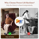 Three Motor Large-Wide Power Lift Chairs Recliners for Big and Tall Elderly, 180° Lay Flat Lift Chair, Infinite Position, Power Headrest, Heat & Vibration Massage (Plush Flannel, Red) by CozyNest Decor
