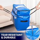 TAILI 2 Tier Extra Large Moving Bags, 2 Pack Blue Heavy Duty Totes For Storage with Visible Window, Wrap Around Handles, Storage Bags for Space Saving, Alternative to Moving Boxes by TinyTreasures Baby Boutique