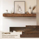 56x8x5 Fireplace Mantel - Handcrafted Hollow Rustic Solid Wood Wall Mounted Floating Shelf with Invisible Heavy Duty Wood Bracket (Weathered Brown) by CozyNest Decor