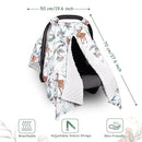 TANOFAR Baby Carseat Canopy, Peekaboo Opening Car Seat Canopy for Babies, Soft and Breathable Infant Carrier Canopy, Multi-use Baby Carrier, Stroller, Nursing Cover, Minky Blanket, Animal Leaf by TinyTreasures Baby Boutique