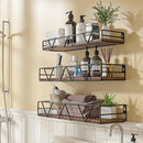 Floating Shelves Set of 3, Home Wood Wall Shelf, Farmhouse Shelf for Bedroom, Wall Mounted Floating Shelf for Living Room, Bedroom, Bathroom, Kitchen, Office (Black) by CozyNest Decor