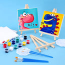 ESRICH 8 Set Mini Acrylic Paint Kit,5in Mini Stretched Canvas with 7.5in Easel,Acrylic Paint Strips,Paint Palettes,Painting Brushes, Small Canvas and Easel Set for Kids Artists Beginner,Gift by TinyTreasures Baby Boutique