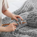 Amélie Home Chunky Knit Throw Blanket for Couch, Soft Chenille Crochet Blanket for Children, 40"x50", Light Grey by CozyNest Decor