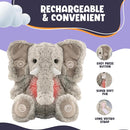 Gemma Joy Bedtime Baby Soothers for Sleep, Cry Activated Heartbeat Stuffed Animal for Baby, Newborn, Calming Light, Lullaby Music, White Noise, Shush and Mother’s Heartbeat - (Elephant, Rechargeable) by TinyTreasures Baby Boutique