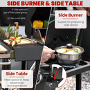 Q042-3-Burner w/Side Burner Gas Grill with 241 SQ.IN. Outdoor Grill with 36,000 BTU,Propane Grills with Top Cover Lid,Grills Outdoor Cooking for Patios,Balcony,Camping,Garden by GreenHaven Gardens