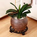 11 Inch Rolling Plant Stand with Wheels Wrought Iron Rolling Plant Stand with Casters Heavy Duty for Indoor Plants Rollers with Plant Saucers, Metal Round Plant Dolly 1 Pack by GreenHaven Gardens