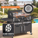 MELLCOM 36 In Extra Large Charcoal Grill - 620 Sq.In Oversized BBQ Area with Storage Cabinet & Individual Lifting Charcoal Trays, Thermometer and Foldable Side Tables for Outdoor by GreenHaven Gardens