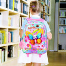 gxtvo Girls Rolling Backpack, Cute Butterfly Roller Wheels Kids Bookbag - Wheeled Elementary School Bag - 3PCS Butterfly by TinyTreasures Baby Boutique