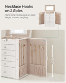 SONGMICS 6 Tier Jewelry Box, Jewelry Storage Organizer with 5 Drawers, Large Storage Capacity, with Mirror, Lockable, Jewelry Case, Gift for Loved Ones, For Watches, White UJBC152W01 by TinyTreasures Baby Boutique