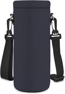 Neoprene Water Bottle Carrier Bag with Adjustable Shoulder Strap for Men Women Walking Hiking,Portable Insulated Holder Case for Stainless Steel/Glass/Plastic Bottles by TinyTreasures Baby Boutique