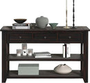 Solid Wood Console Table,Sofa Table with Storage Drawers and Bottom Shelf,Entryway Table for Entry Hallway Foyer,Fully Assembled (48.8" Distressed Black) by CozyNest Decor