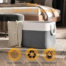TheWarmHome Organization and Storage Basket for Organizing- 16x12x8 inch 1 Pack Fabric Storage Cubes, Collapsible Storage Bins for Shelves Organizer Gift Closet Cloth Toy (White & Grey) by CozyNest Decor