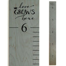 Wooden Growth Chart – Kids Height Chart, Wall Measurement for Kids, Height Chart for Wall, Growth Ruler for Children – “Love Grows Here” Gray (63" x 6.7") by TinyTreasures Baby Boutique