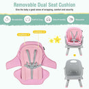 HONEY JOY 8 in 1 Baby High Chair, Convertible Highchair for Babies and Toddlers/Table and Chair Set/Building Block Table/Booster Seat/Stool/Toddler Chair with Safety Harness (Pink) by TinyTreasures Baby Boutique