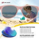 RIVBOS Kids Sunglasses Polarized UV Protection Flexible Rubber Glasses Shades with Strap for Boys Girls RBK004 by TinyTreasures Baby Boutique
