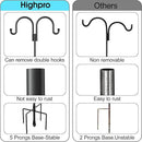 Highpro Double Shepherds Hooks for Outdoor, 2 Pack 79 Inch Heavy Duty Garden Pole for Hanging Bird Feeder, Bird Feeder Hook Plant Baskets,Garden Plant Hanger Stands with 5 Base Prongs by GreenHaven Gardens