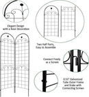 2 Pack Metal Garden Trellis 86.7" H Garden Fence Rustproof Trellis for Climbing Plants Support Roses Flower Outdoor Lawn Black by GreenHaven Gardens