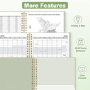 SUNEE Academic Planner 2025-2026 Weekly and Monthly, July 2025-June 2026, 8.5"x11", Tabs, Note Pages, Pockets, Bookmark, Flexible Cover, Spiral Binding, Sage Green by TinyTreasures Baby Boutique