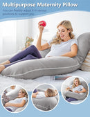 Meiz Pregnancy Pillow, Cooling Silky Pregnancy Pillows for Sleeping, Maternity Body Pillow for Pregnant Woman with Cooling Silk Jersey Cover, Light Grey by TinyTreasures Baby Boutique