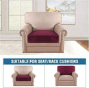 H.VERSAILTEX Velvet Stretch Couch Cushion Cover Plush Cushion Slipcover for Chair Cushion Furniture Protector Seat Cushion Sofa Cover (1 Piece Armchair Cushion Covers, Burgundy) by CozyNest Decor