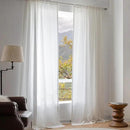 MYSKY HOME White Linen Curtains for Living Room, 100% Linen Natural Semi Sheer Curtains & Drapes 84 inches Length 2 Panels Farmhouse Country Light Filtering Bedroom Window Rod Pocket, 50" Wide, White by CozyNest Decor