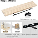 Light Wood Floating Shelves 48 Inch, 8 in Deep Single Book Shelf Floating for Wall Mounted, Heavy Duty Shelf Hold 100 lbs, Unfinished Wall Shelves for Bathroom, Living Room, Kitchen, Bedroom, Office by CozyNest Decor