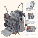BabbleRoo Diaper Bag Backpack - Baby Essentials Travel Tote - Multi Function Waterproof Diaper Bag, Travel Essentials Baby Bag with Changing Pad, Stroller Straps & Pacifier Case - Unisex, Light Gray by TinyTreasures Baby Boutique