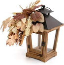 Fall Themed Decorative Wooden Hurricane Candle Lantern - Candle Holder Fall Decor for Home Farmhouse Indoor Outdoor Table Shelf - 14" Tall by CozyNest Decor