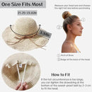 Womens Straw Beach Sun Hats, Foldable Packable Floppy Handmade Crochet Hats for Women,Large Summer Vacation Wide Brim Hat by GreenHaven Gardens