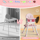 6 in 1 Baby High Chair for Babies and Toddlers, Booster Seat, Kids Learning Table & Chair (Pink) by TinyTreasures Baby Boutique
