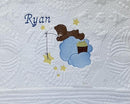 Personalized Baby Blanket Baby Quilt Monogrammed Blankets for Boys and Girls Embroidered Baby Gifts (Teddy Bear Stars) by TinyTreasures Baby Boutique
