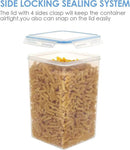 Vtopmart Extra Large Tall Airtight Food Storage Containers 4 Pieces 5.9qt / 6.5L-Plastic PBA Free Kitchen Pantry Canister for Spaghetti, Flour and Baking Supplies - Include 24 Labels, Blue by CozyNest Decor